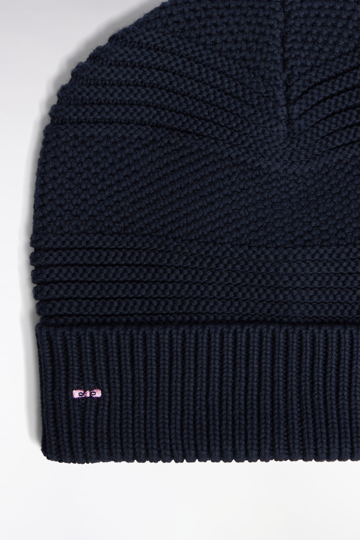 Bonnet en maille coton fantaisie marine