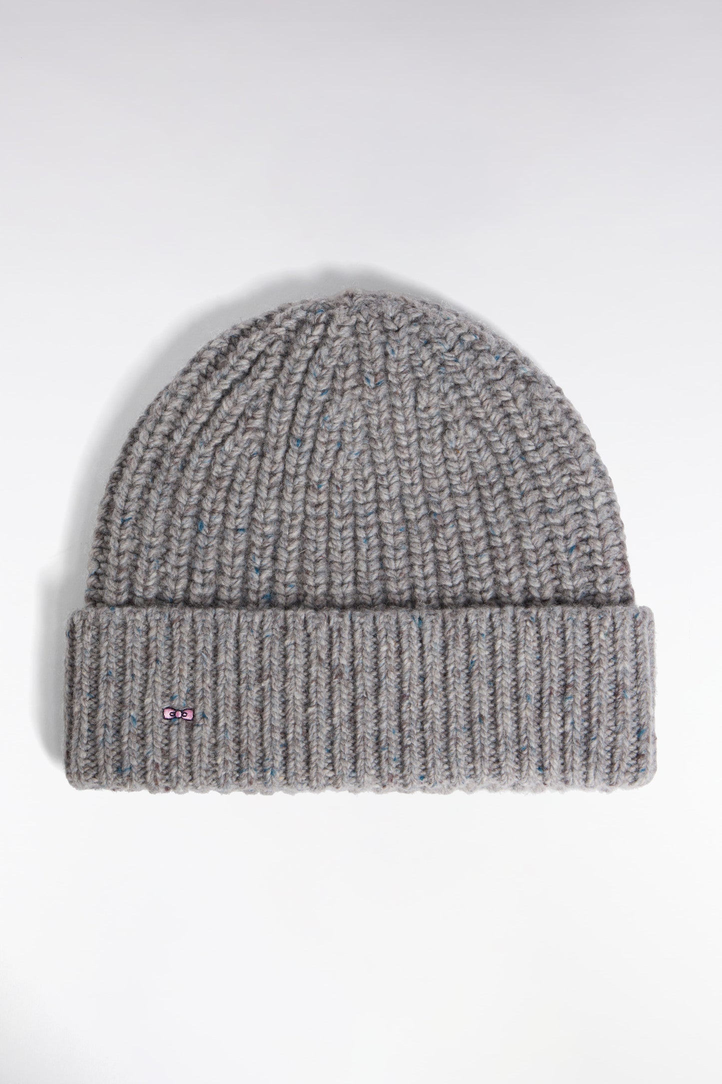 Bonnet en laine vierge et alpaga côtelé gris