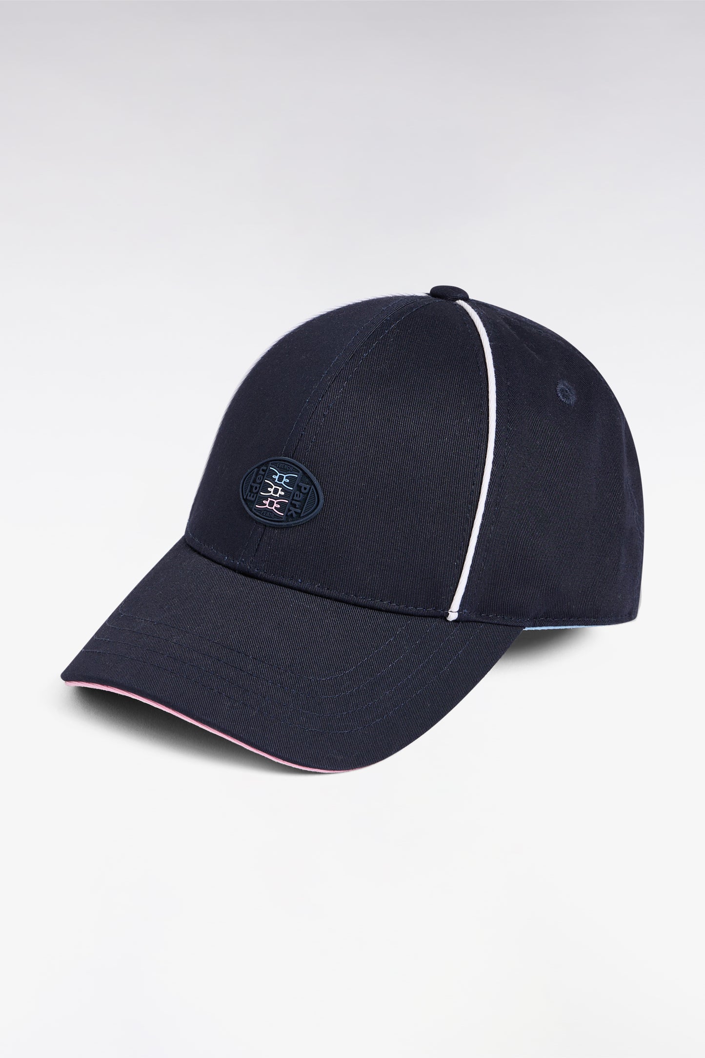 Casquette en twill de coton marine finitions tricolores