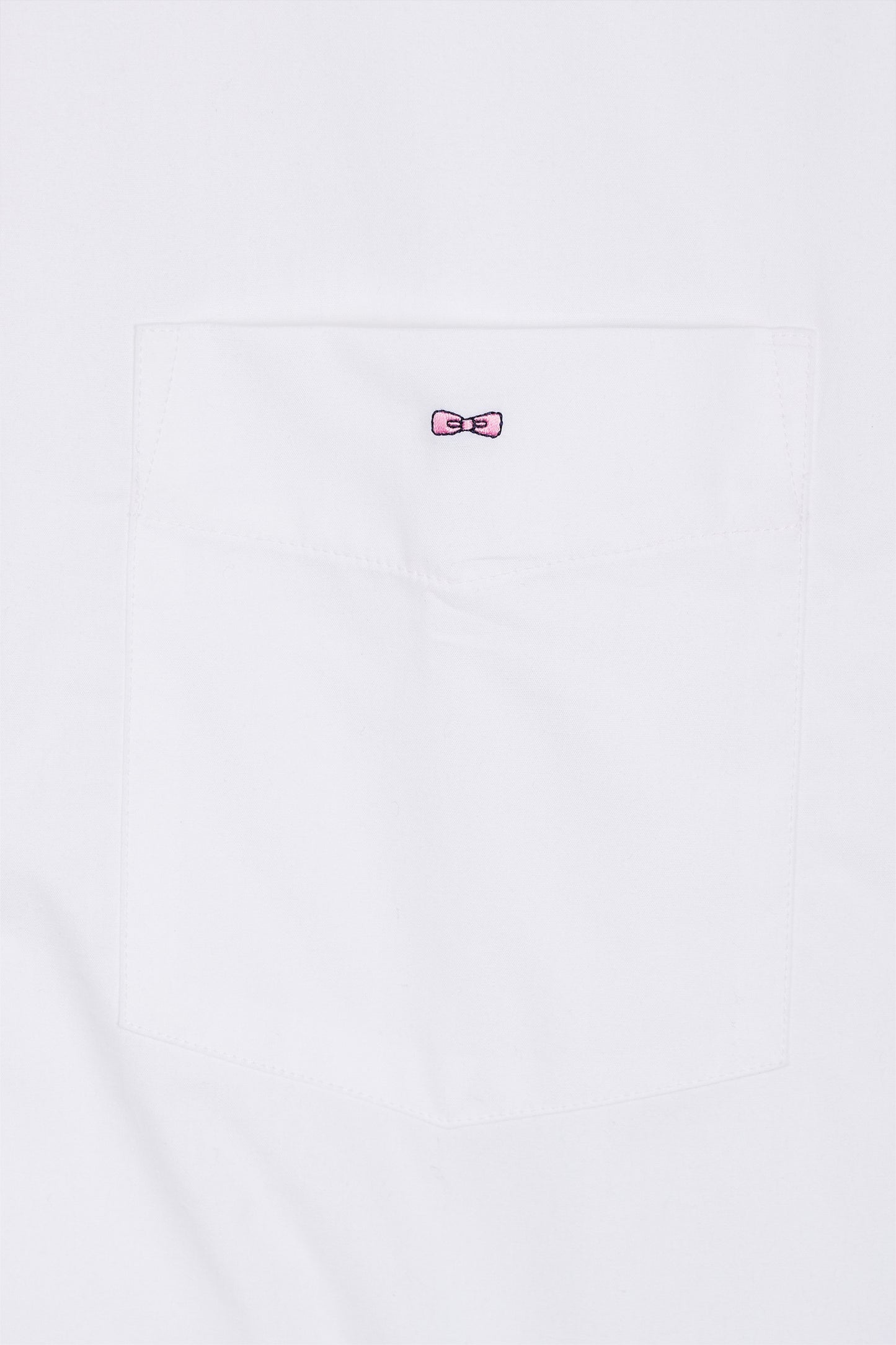 Chemise à manches courtes blanche intérieur de col imprimé coupe droite