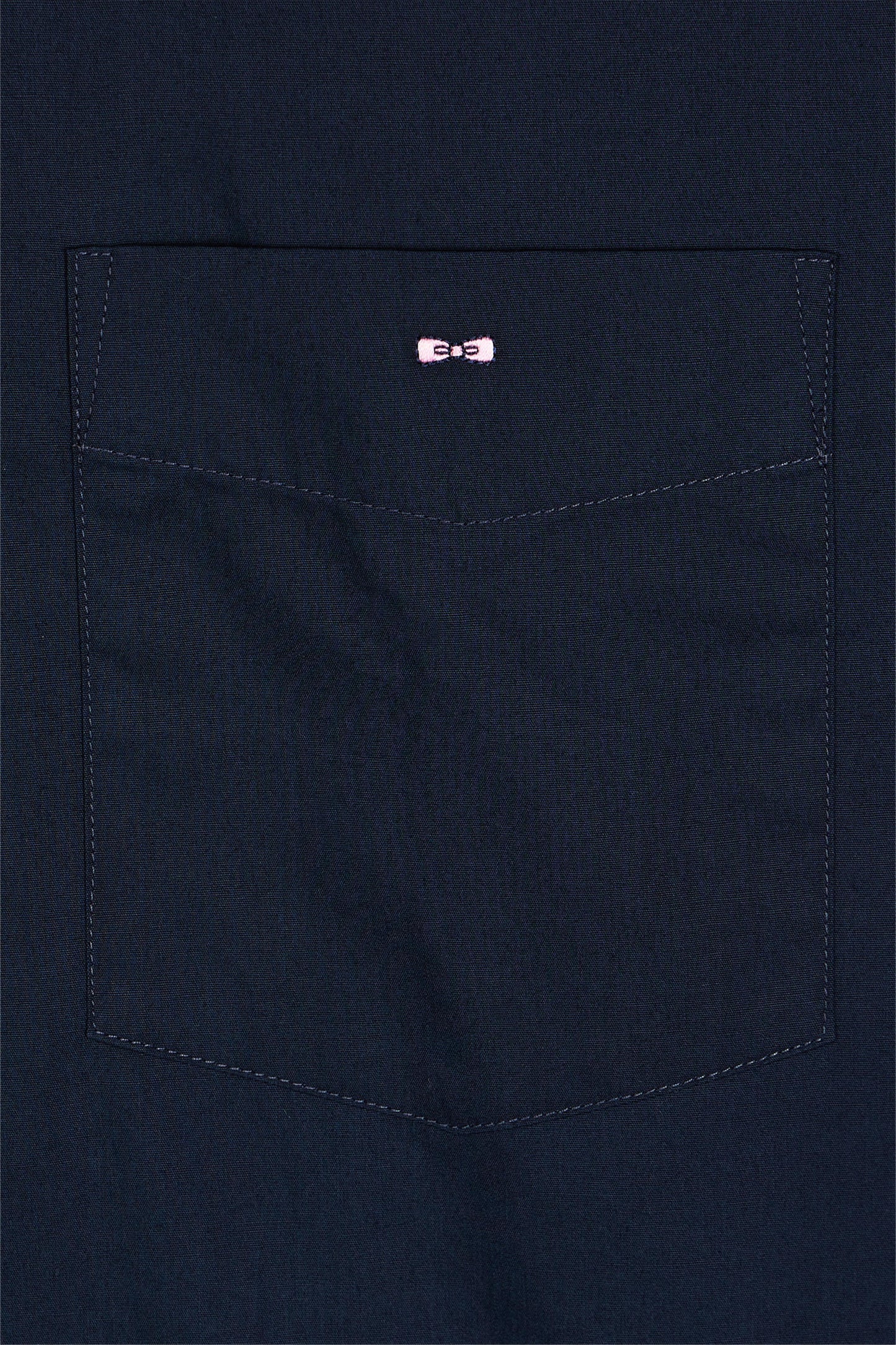 Chemise à manches courtes noire intérieur de col imprimé coupe droite