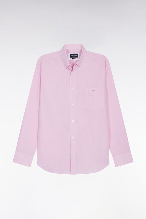 Chemise vichy en popeline de coton rose coupe droite - Image 2