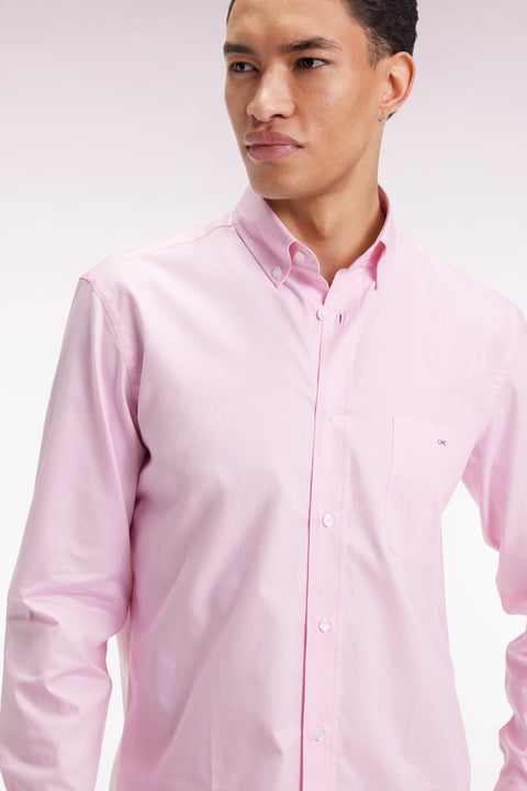 Chemise en coton rose coupe droite - Image 3