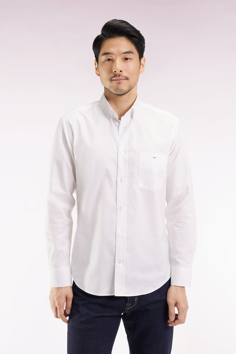 Chemise en coton blanc coupe droite - Image 1