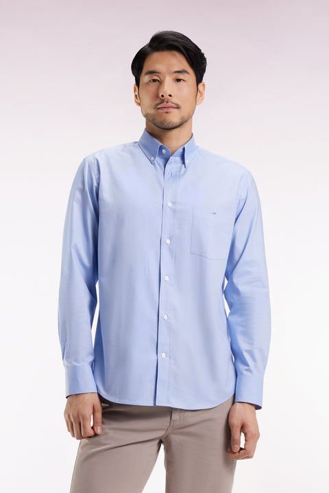 Chemise en coton ciel coupe droite - Image 1