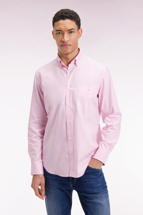 Chemise en coton rose coupe droite - Image 1