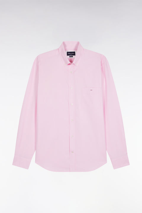 Pink cotton shirt, straight cut - Image 2