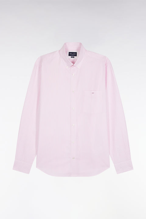 Chemise rayée en coton rose coupe droite - Image 2