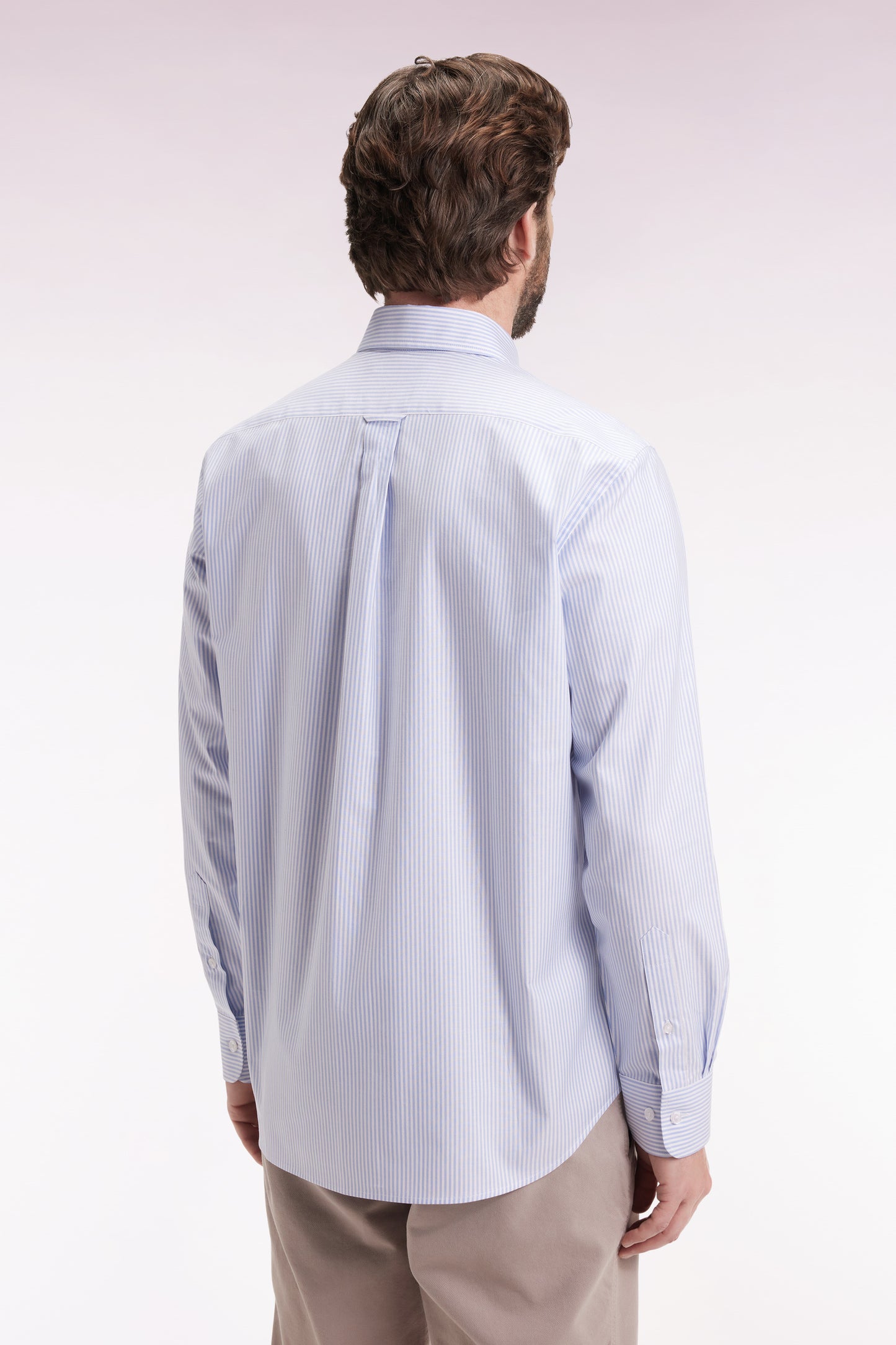 Striped cotton shirt, straight cut