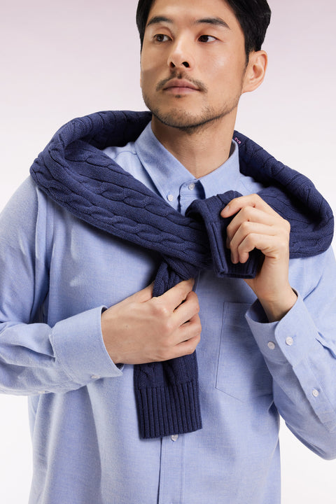 Chemise en flanelle ciel coupe droite - Image 3