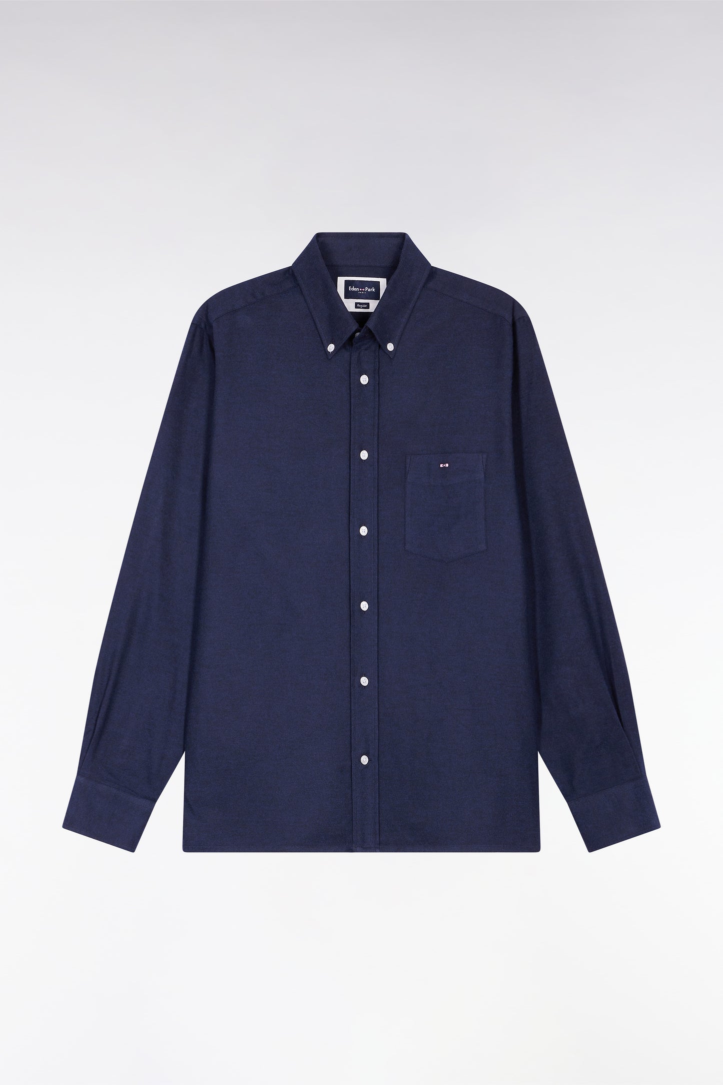Chemise en flanelle marine coupe droite