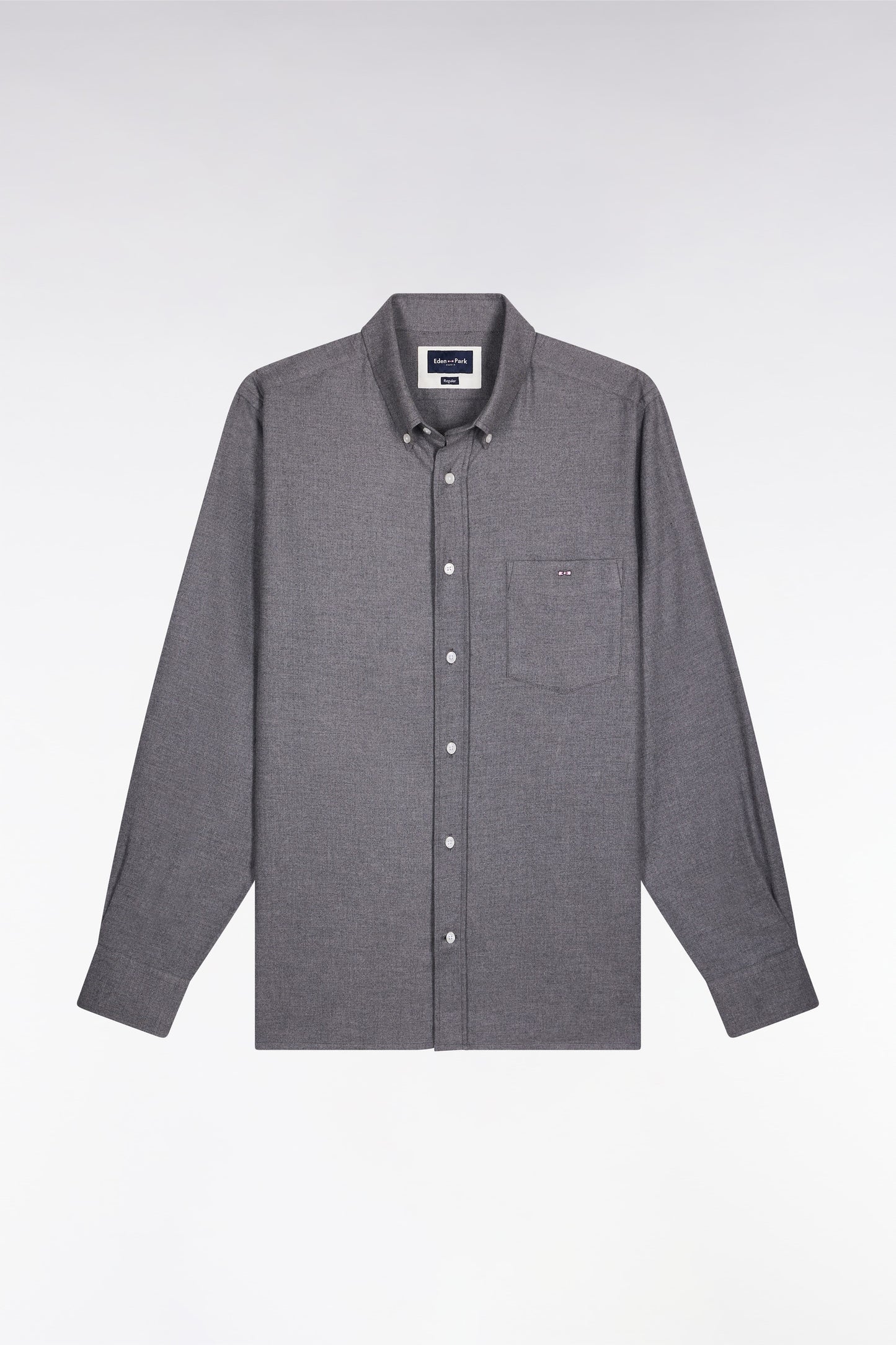 Chemise en flanelle grise coupe droite
