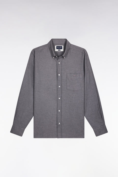 Chemise en flanelle grise coupe droite - Image 2
