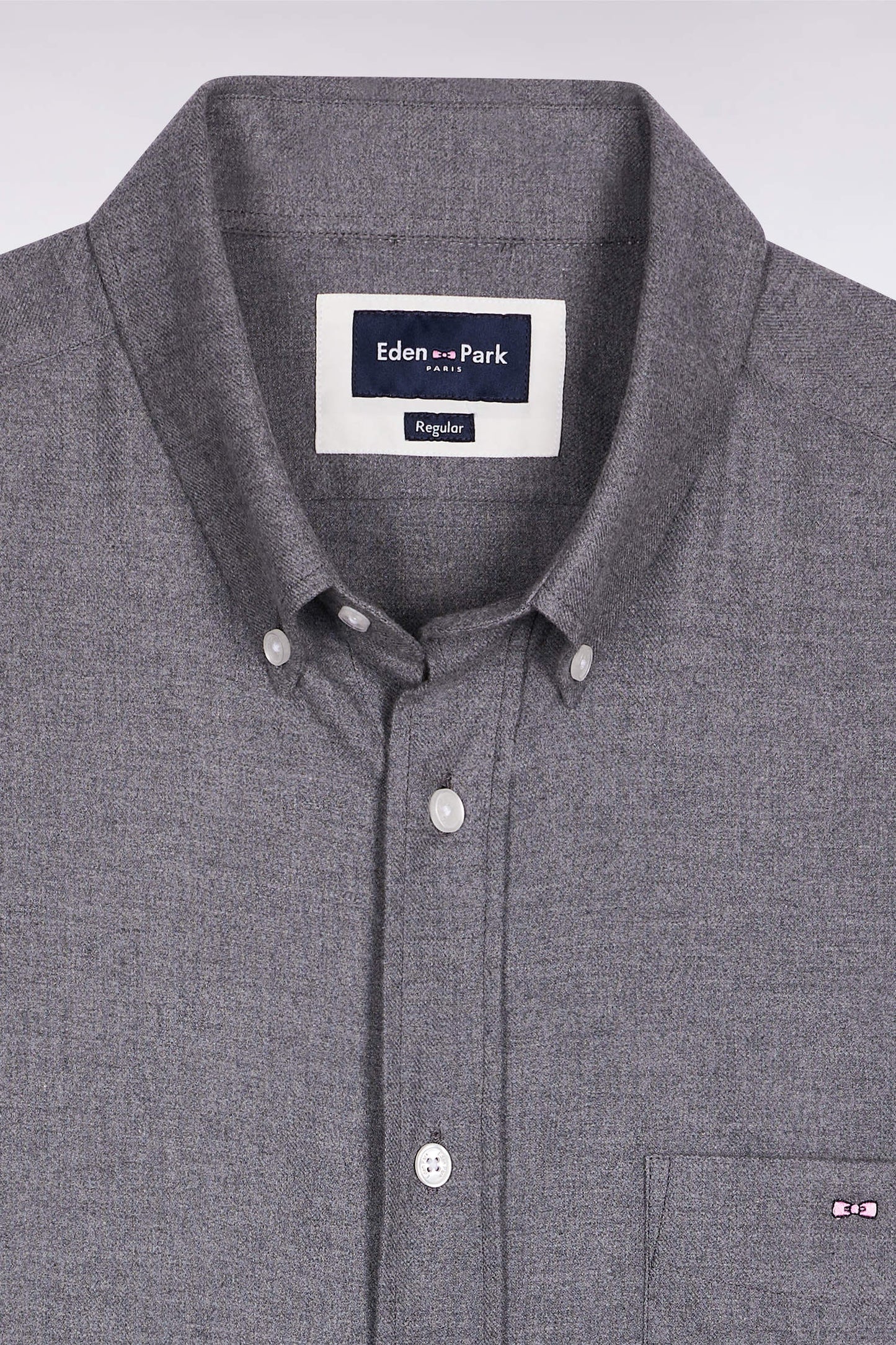 Chemise en flanelle grise coupe droite