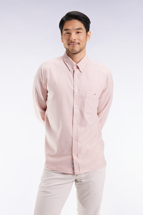 Chemise en flanelle rose coupe droite - Image 1