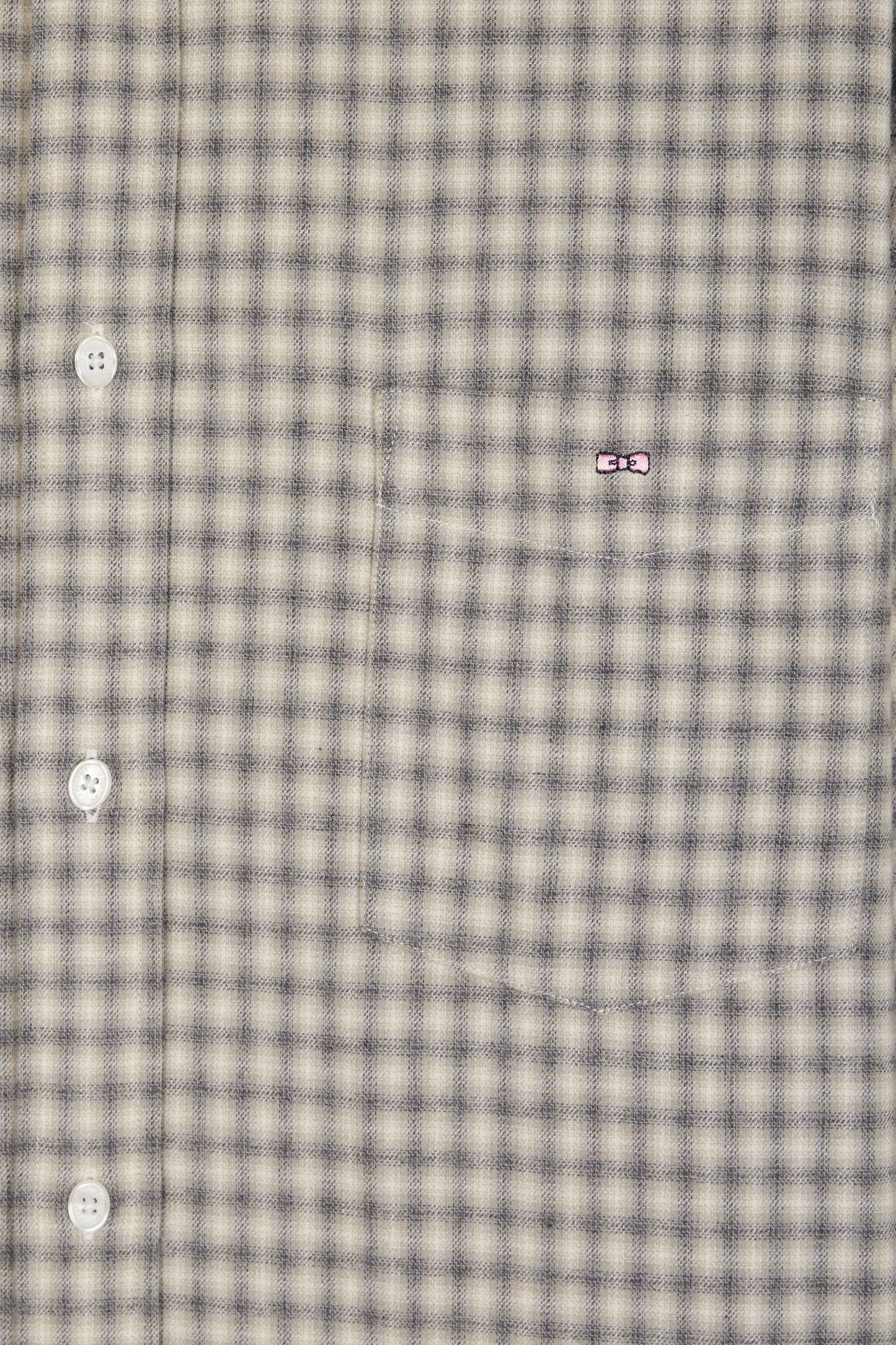 Grey cotton flannel shirt, straight cut