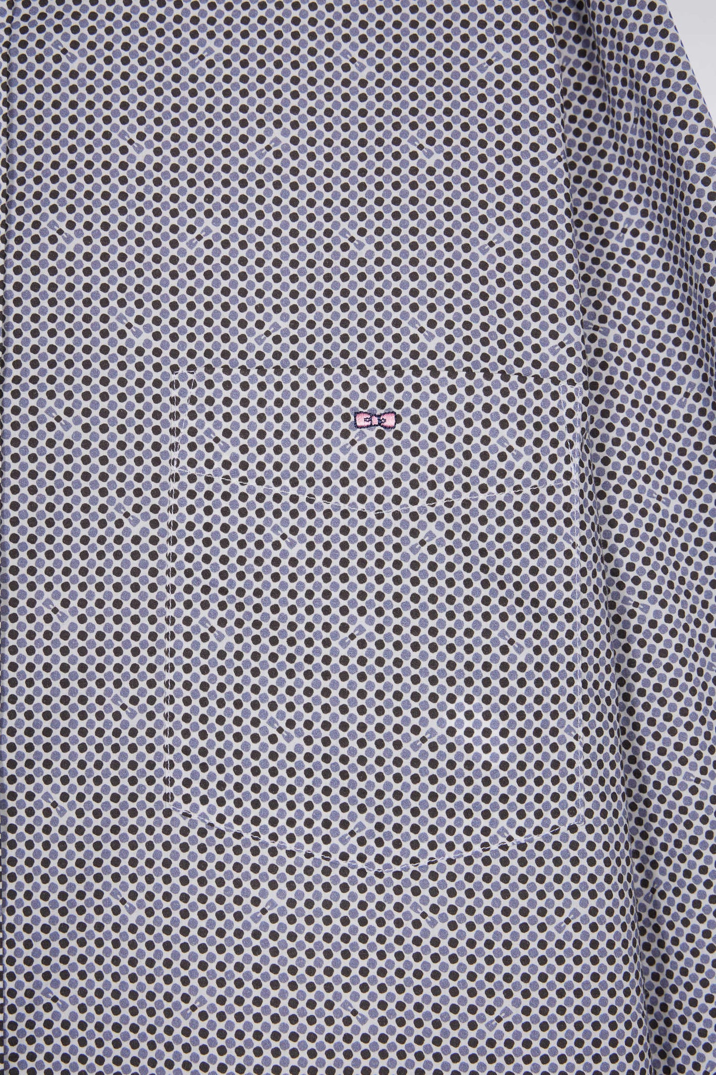 Chemise à micromotifs en coton marron coupe droite