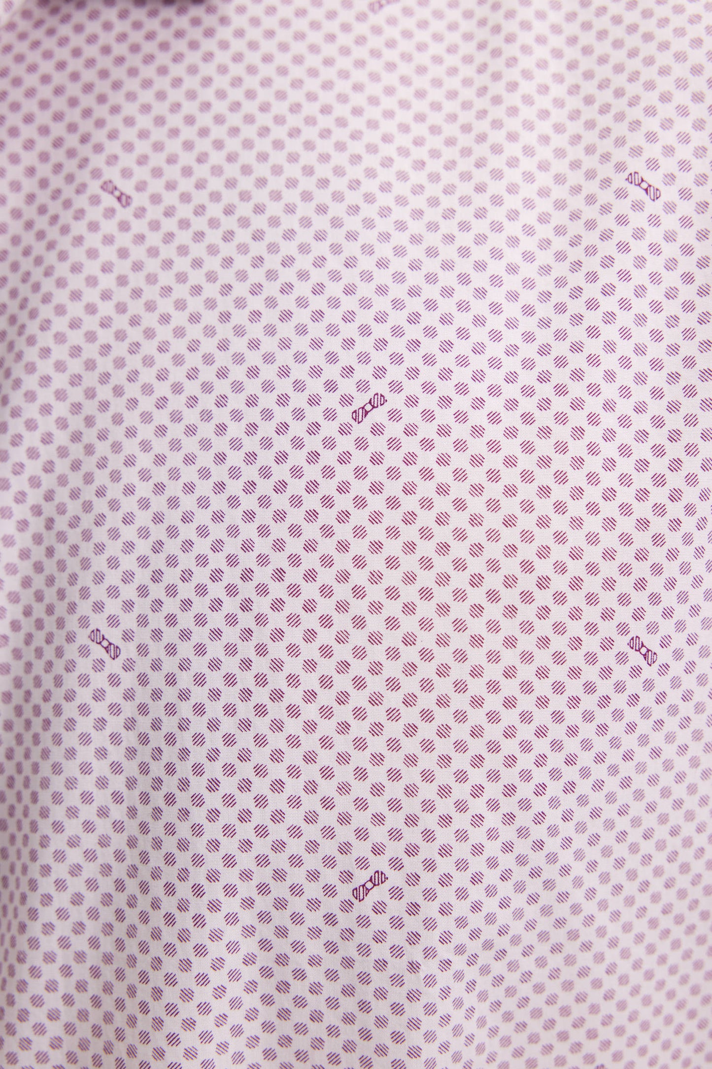 Chemise en popeline de coton à micro-motifs bordeaux coupe slim