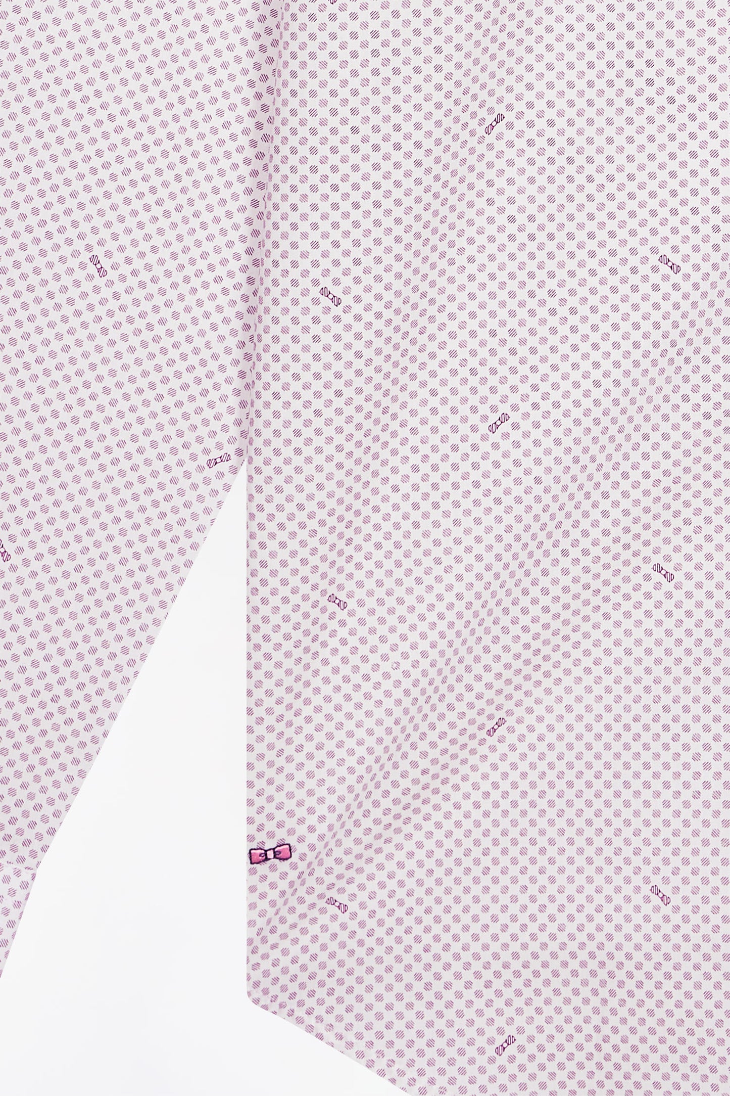 Chemise en popeline de coton à micro-motifs bordeaux coupe slim