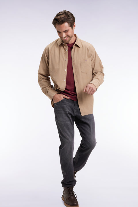 Chemise en velours beige coupe droite - Image 3