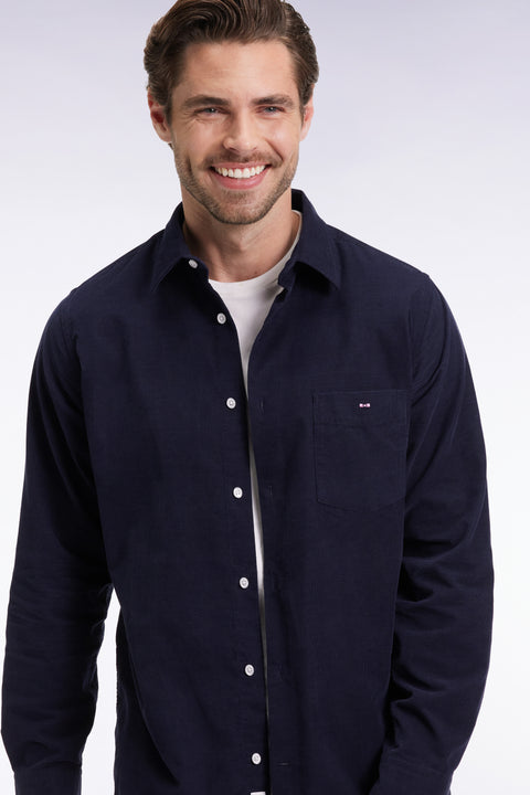 Chemise en velours marine coupe droite - Image 3