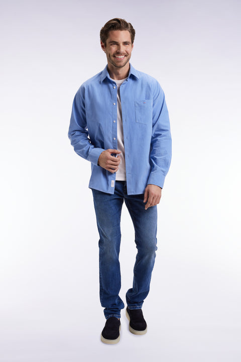 Chemise en velours ciel coupe droite - Image 3