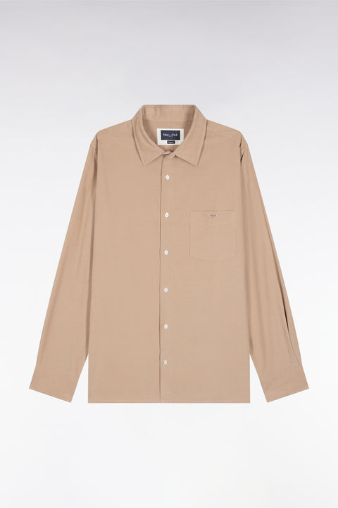 Chemise en velours beige coupe droite - Image 2
