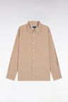 Chemise en velours beige coupe droite