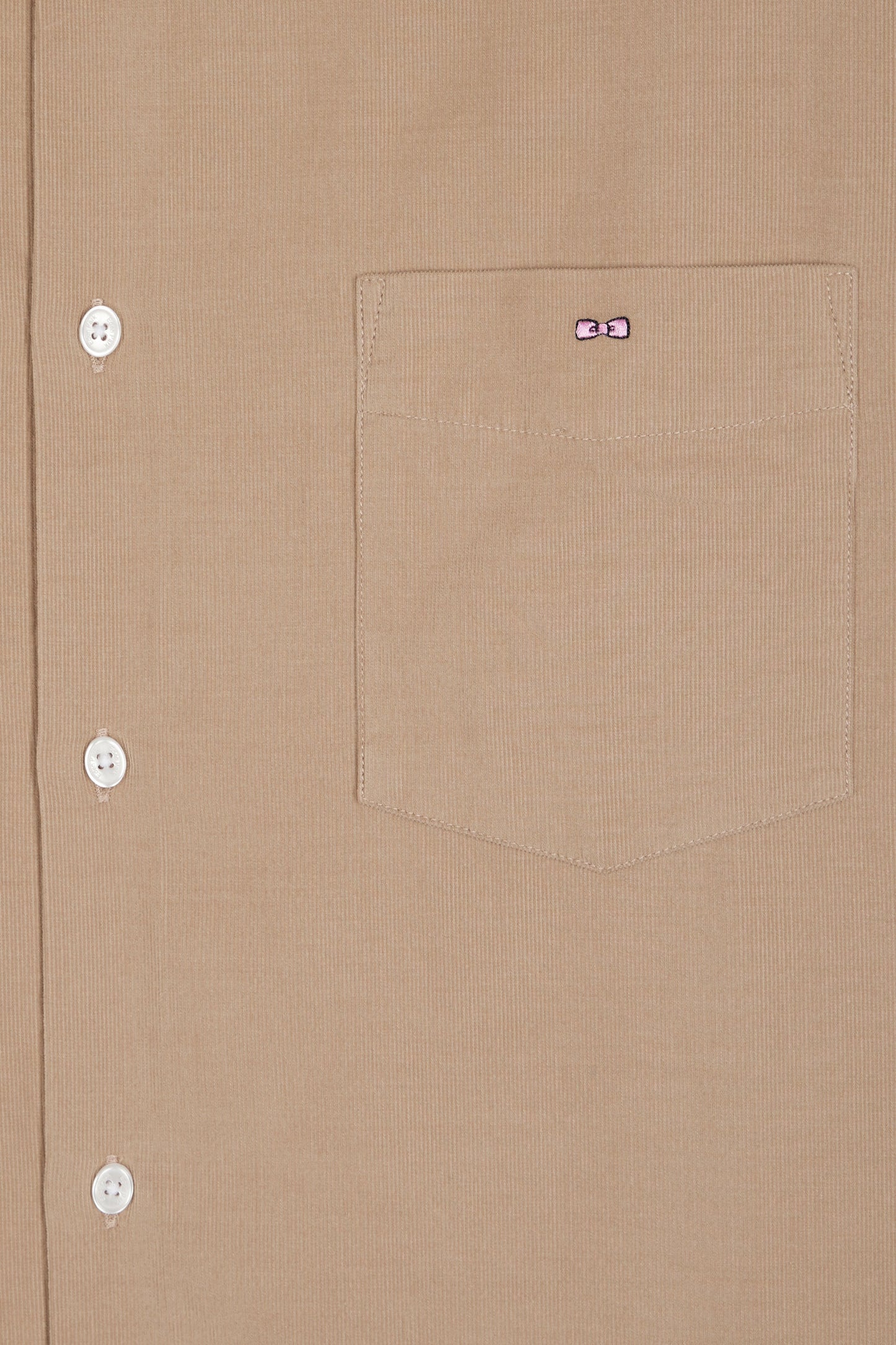 Beige straight-cut velvet shirt