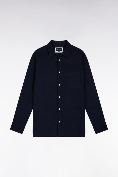 Chemise en velours marine coupe droite - Image 2