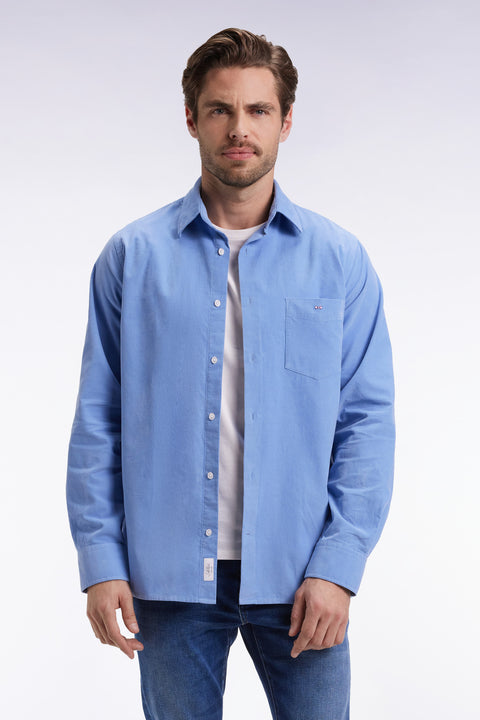 Chemise en velours ciel coupe droite - Image 1