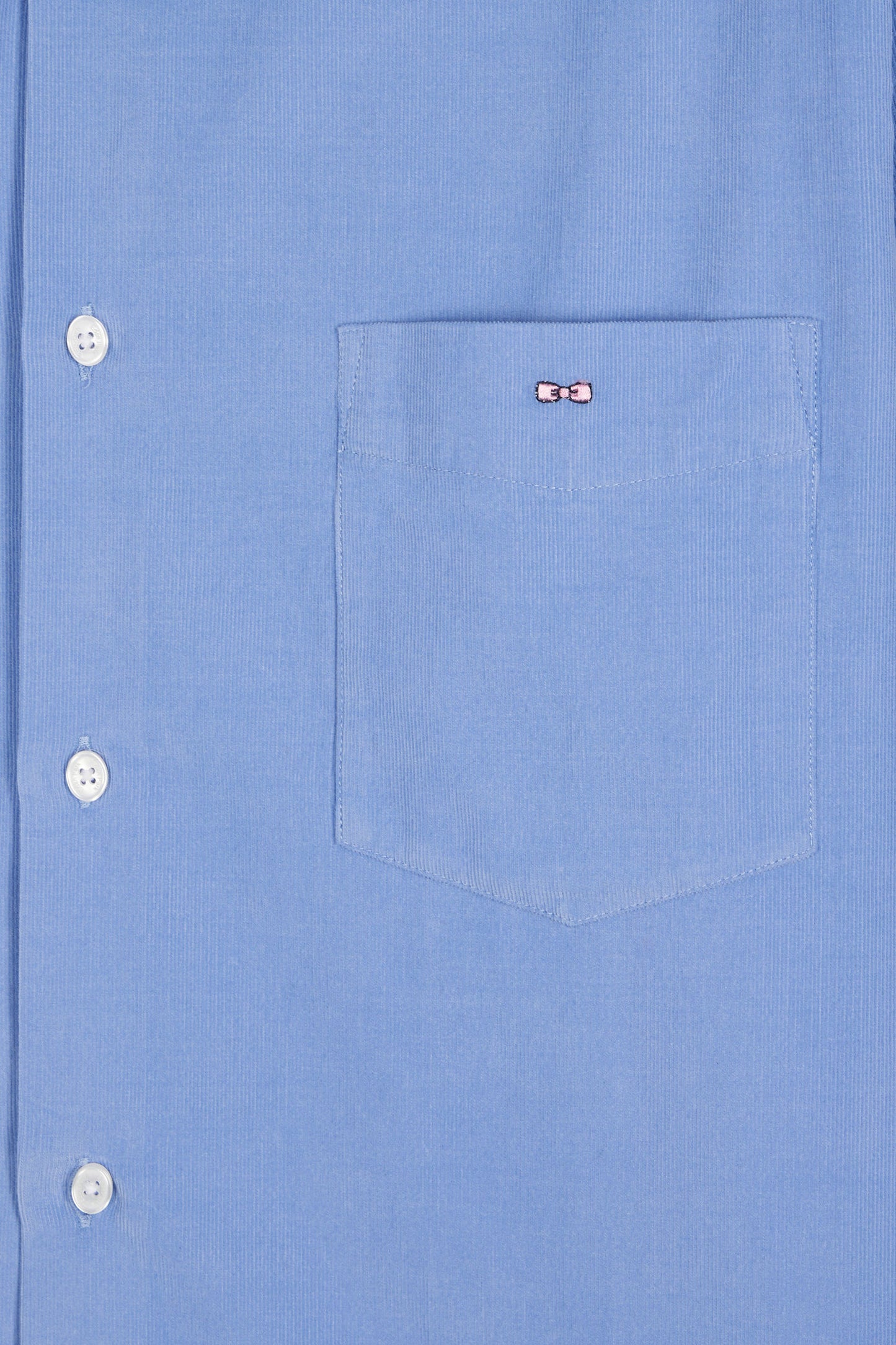 Straight-cut sky velvet shirt