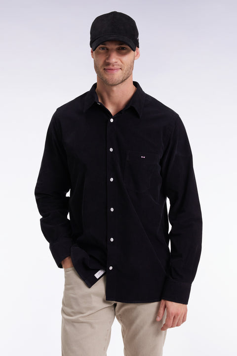Chemise en velours noir coupe droite - Image 1