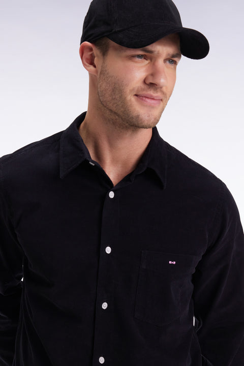 Chemise en velours noir coupe droite - Image 3