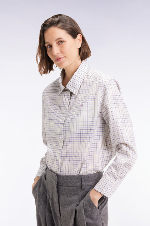 Chemise à carreaux grise et blanche coupe Relaxed - Image 3