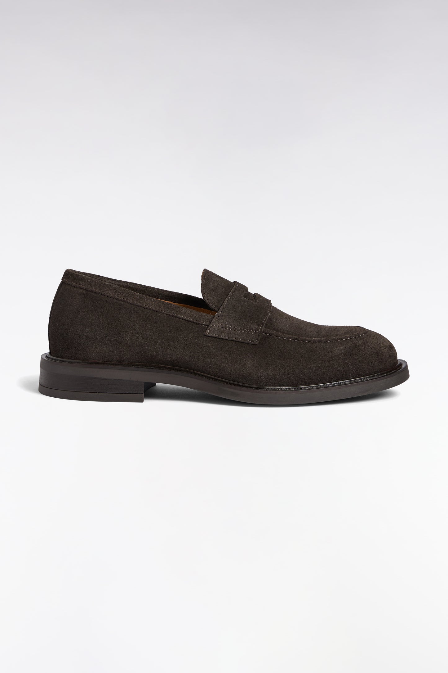 Mocassins bimatières en cuir marron