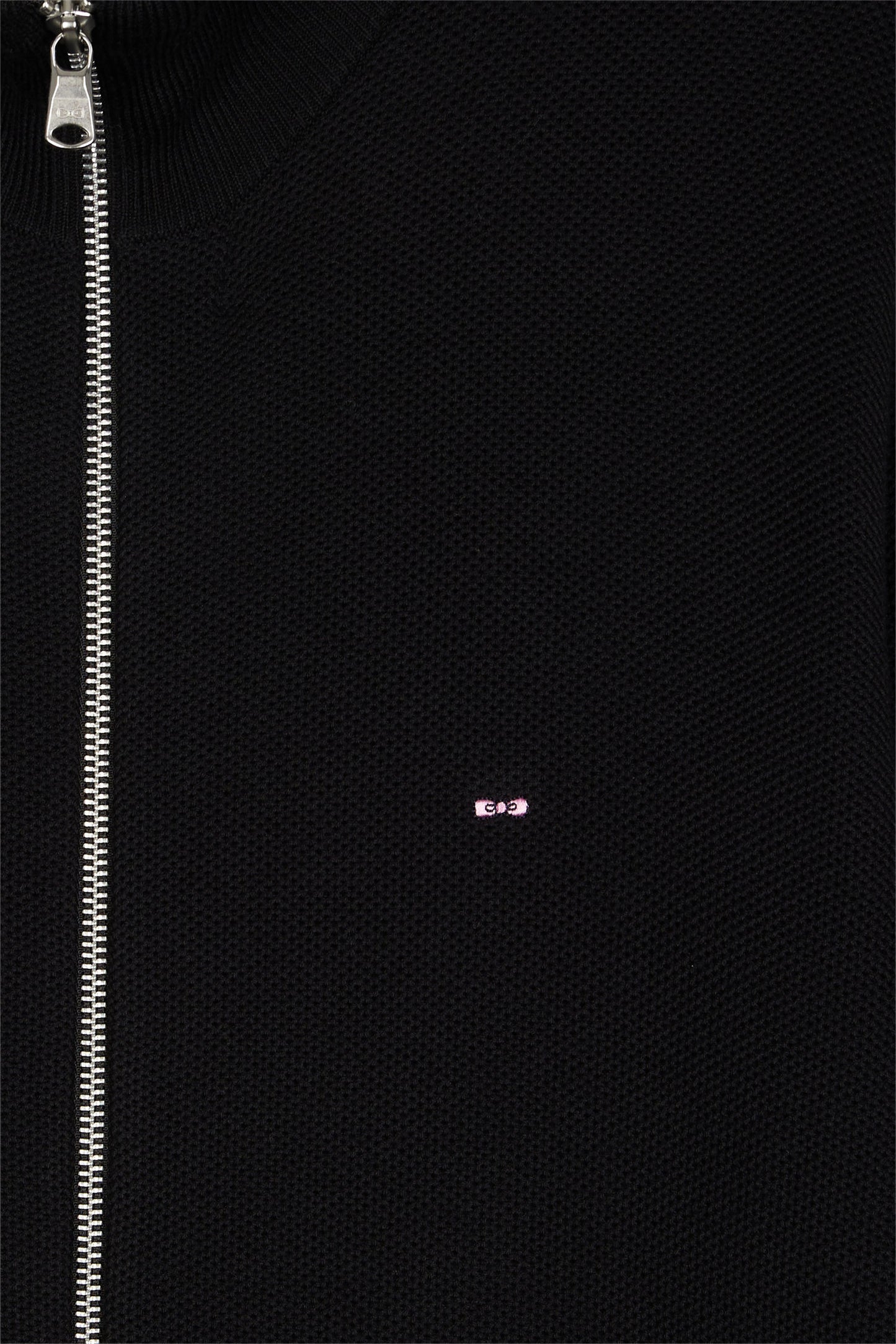 Cardigan en coton nid d'abeille noir coupe droite