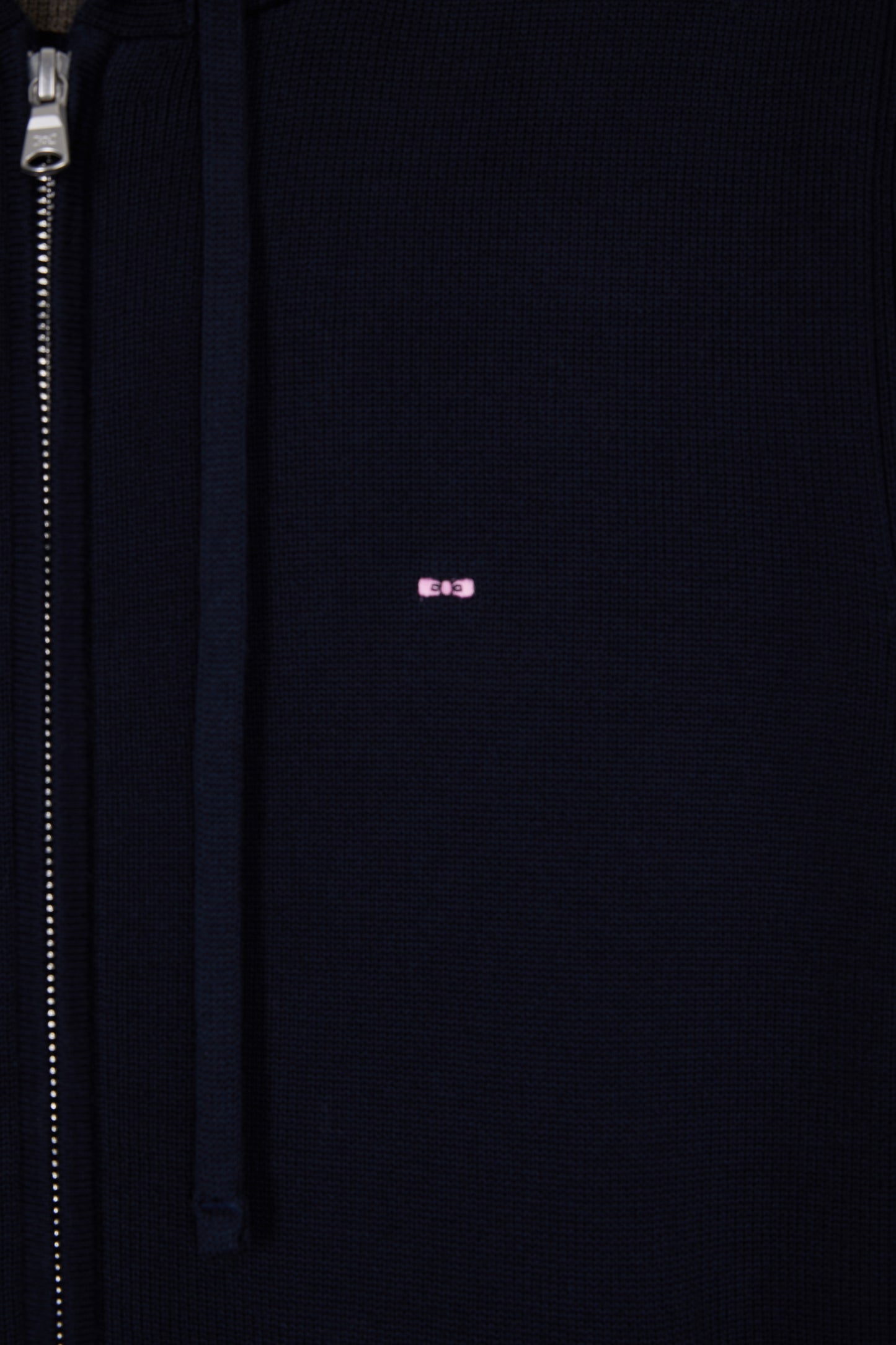 Pull à capuche zippé en coton marine coupe droite