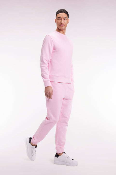 Jogging en molleton gratté rose coupe droite - Image 1