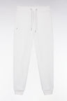 Jogging en molleton gratté blanc coupe droite