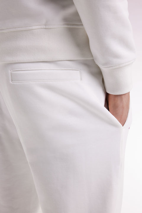 Jogging en molleton gratté blanc coupe droite - Image 3