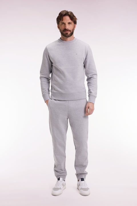 Jogging en molleton gratté gris coupe droite - Image 3