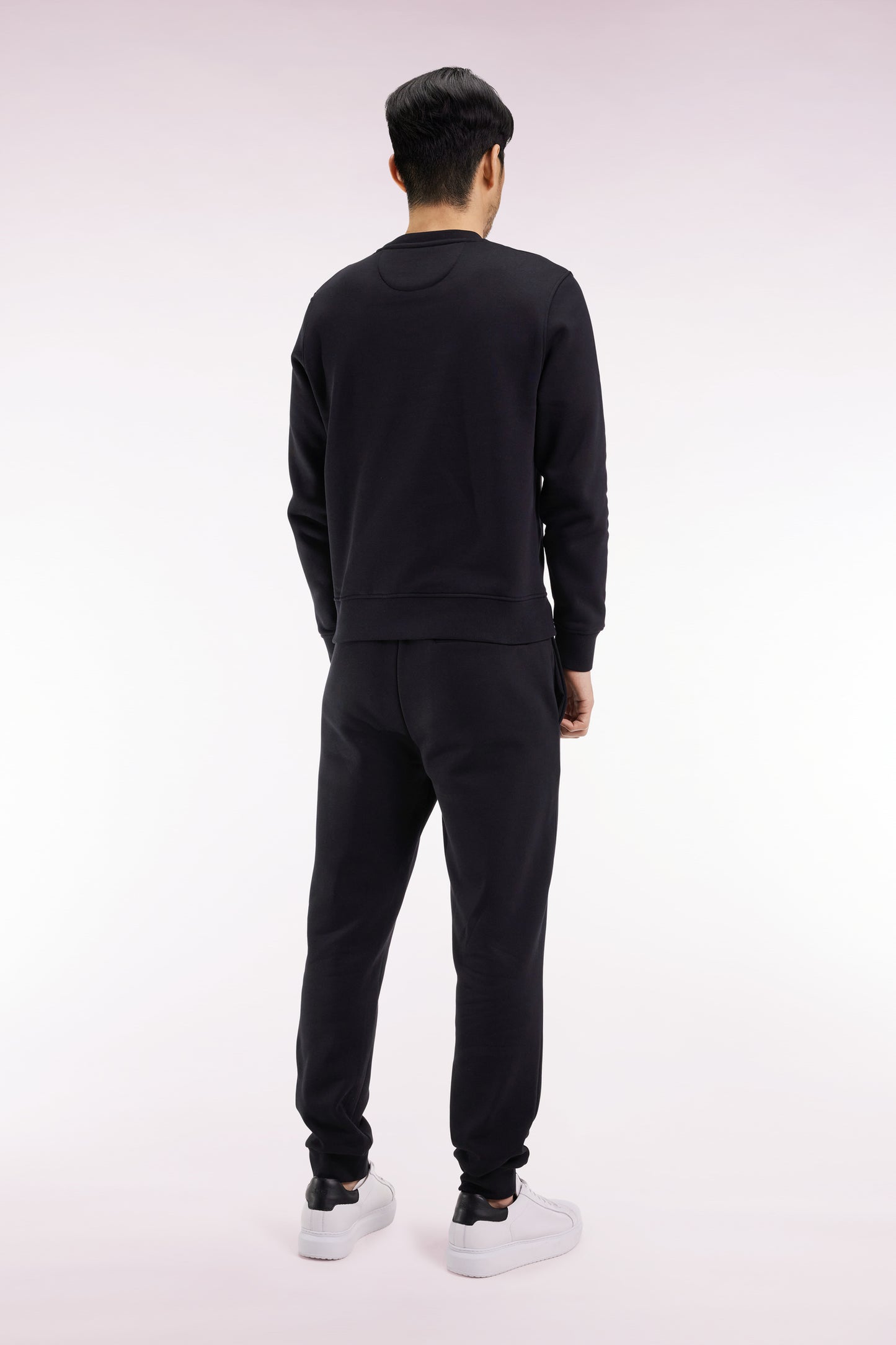 Jogging en molleton gratté noir coupe droite