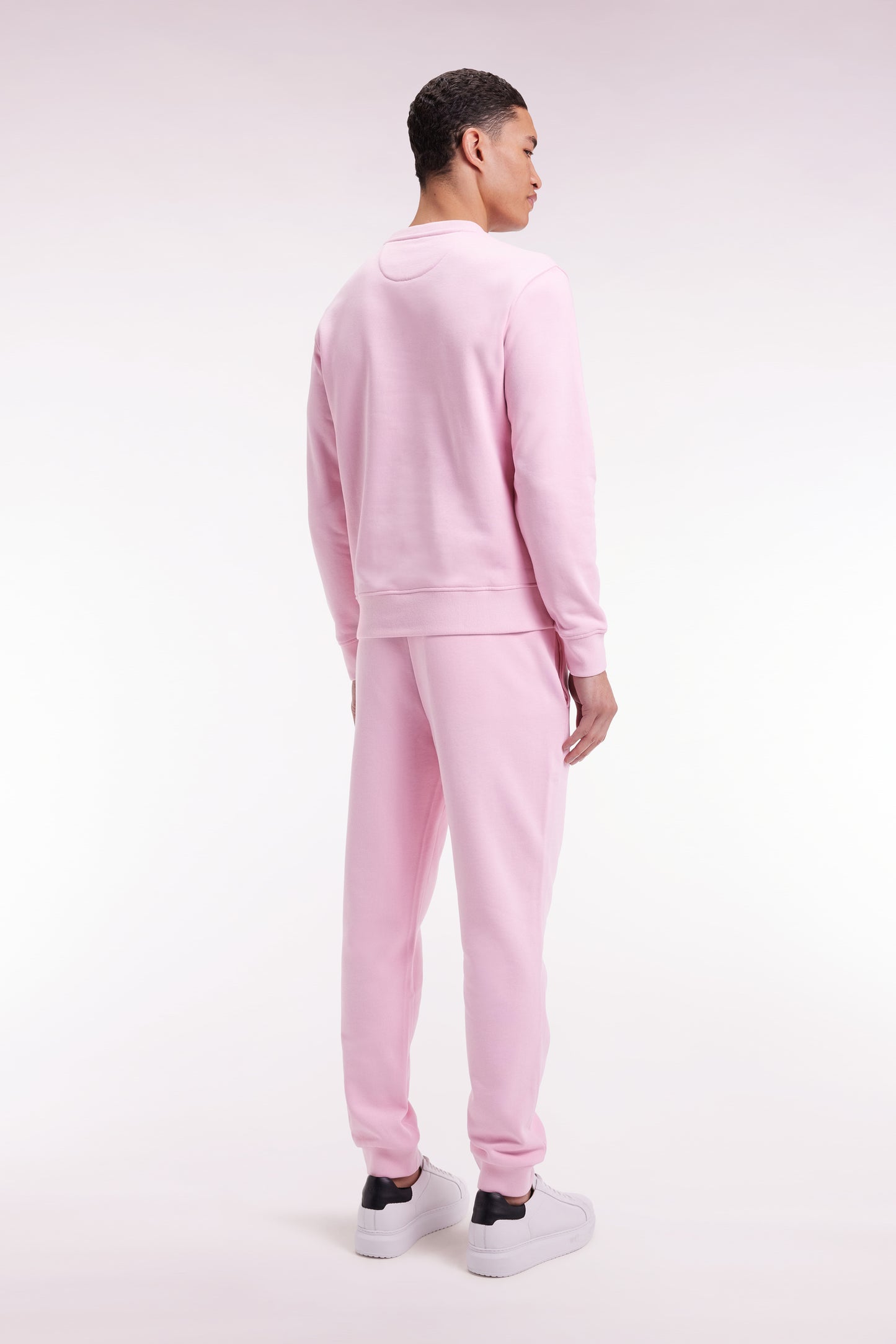 Jogging en molleton gratté rose coupe droite