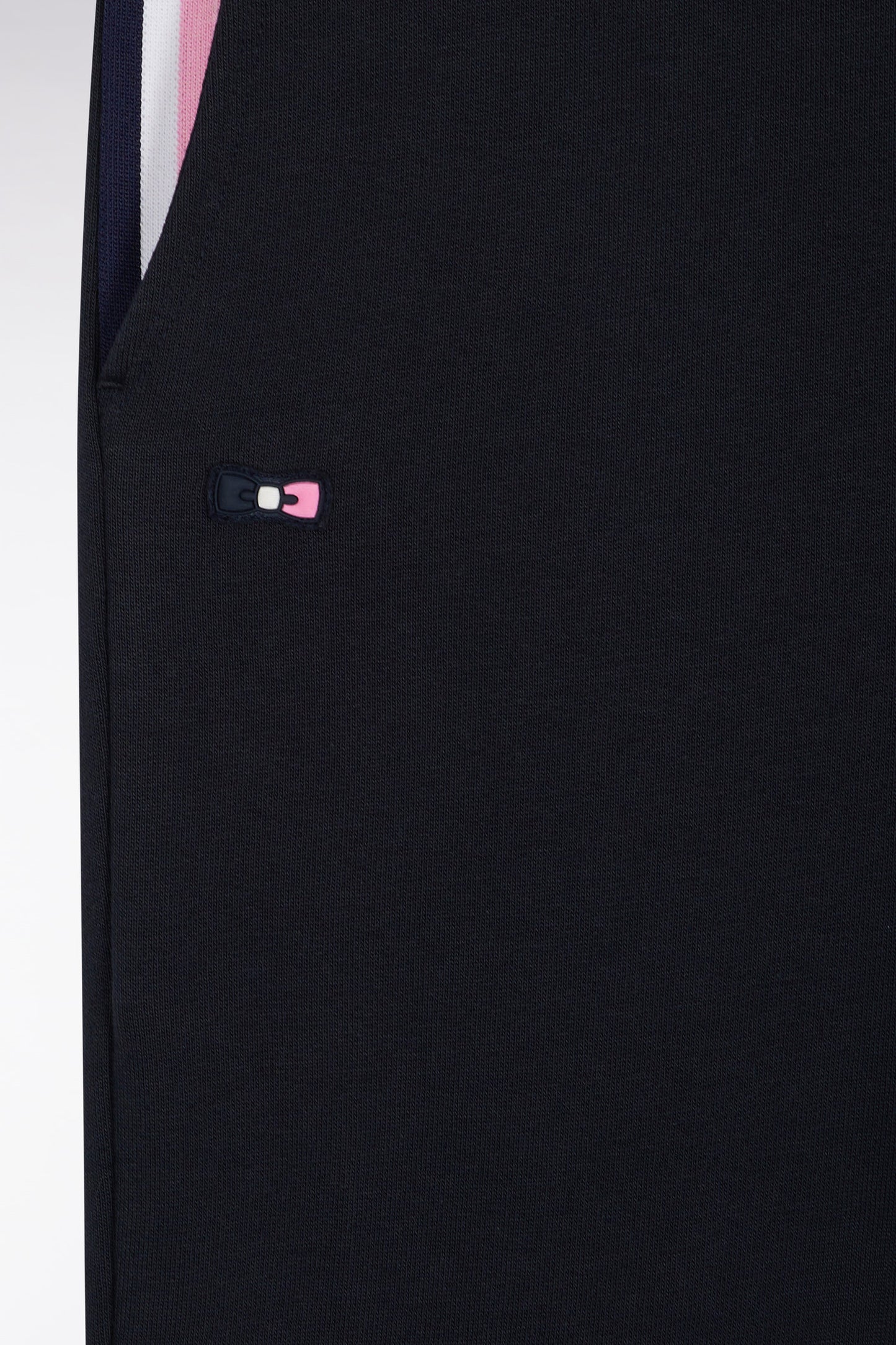 Jogging en molleton gratté marine entrées de poches rayées coupe Relaxed