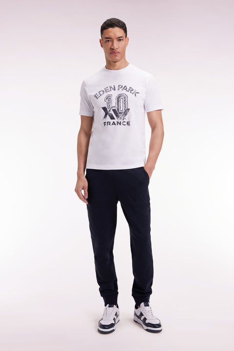 Jogging en molleton marine XV de France coupe droite - Image 1