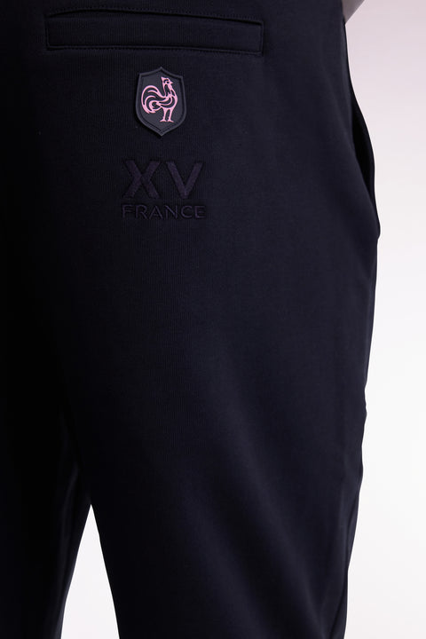 Jogging en molleton marine XV de France coupe droite - Image 1