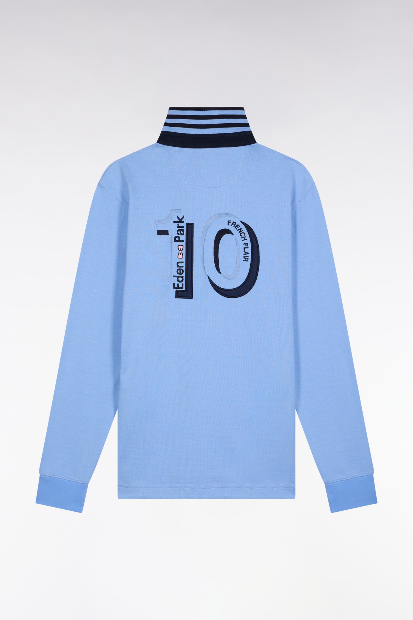 Long-sleeved jersey in thick striped sky jersey, straight cut