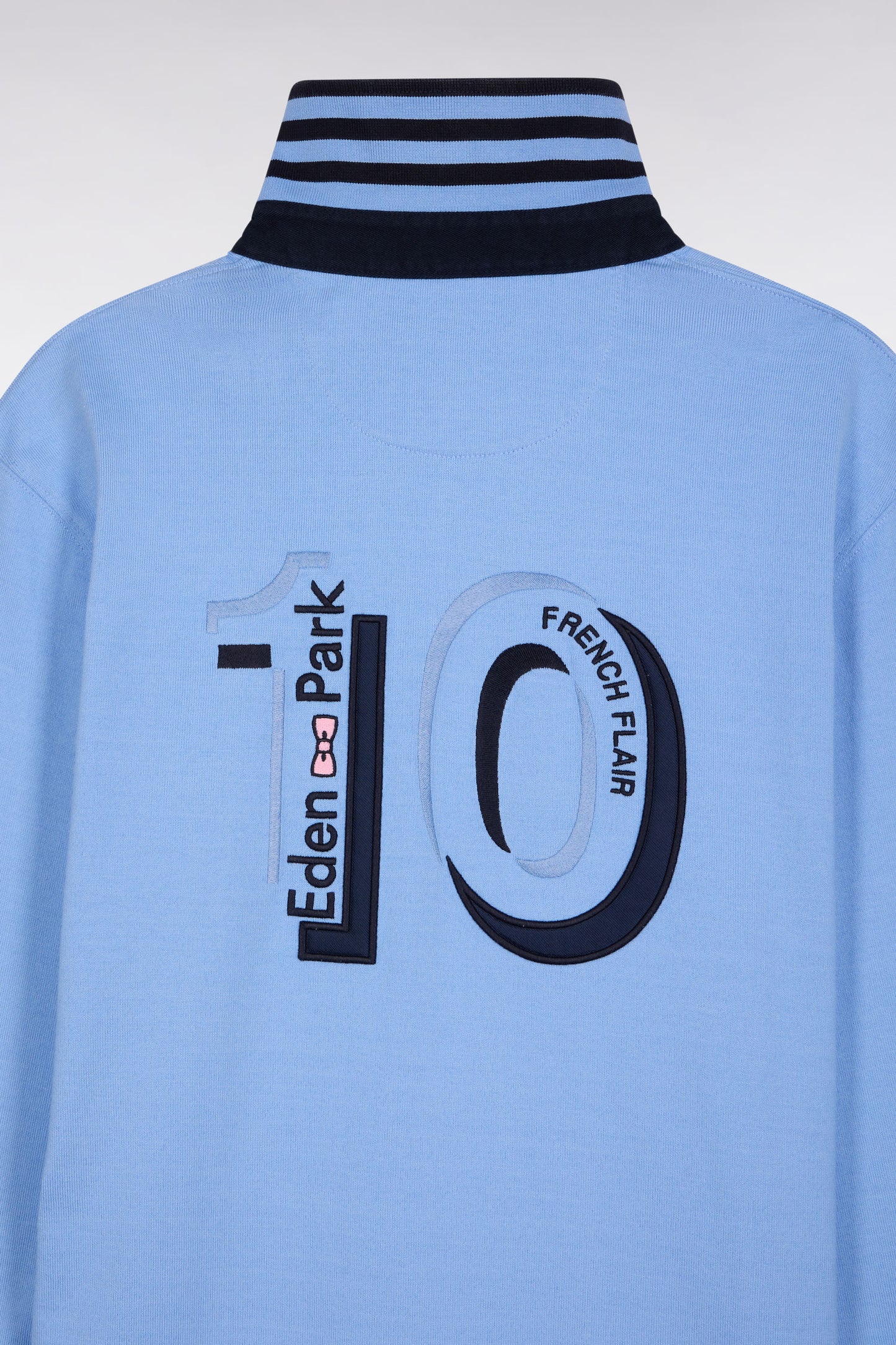 Long-sleeved jersey in thick striped sky jersey, straight cut