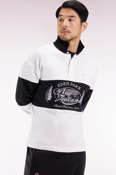 Maillot à manches longues noir et blanc broderie Nouvelle Zélande - Image 3